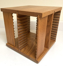 Antigo Giratório de Madeira 48 CD/Computador Disco Armazenamento Mesa Rack Carrossel BOM comprar usado  Enviando para Brazil