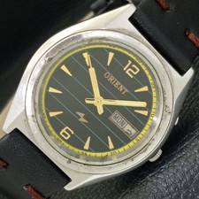 ELEGANT ORIENT JAPAN 46943 RELÓGIO MASCULINO DATA AUTOMÁTICO MOSTRADOR PRETO a600074-1 comprar usado  Enviando para Brazil