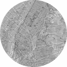 Używany, Okrągła fototapeta samoprzylepna Komar D1-056 125x125 cm mapa miasta towar B na sprzedaż  PL
