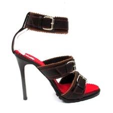 Sandálias DSQUARED2 de couro marrom com fivela no tornozelo tamanho 39,5 comprar usado  Enviando para Brazil