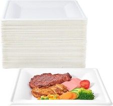 Usado, Placas de papel quadradas Ecolipak 150 peças, placas descartáveis compostáveis de 8 polegadas comprar usado  Enviando para Brazil