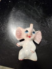 Porta-anel antigo de porcelana bisque brincalhão bebê elefante rosa ~ 3" de altura, usado comprar usado  Enviando para Brazil