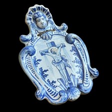 Antique earthenware benitier d'occasion  Expédié en Belgium