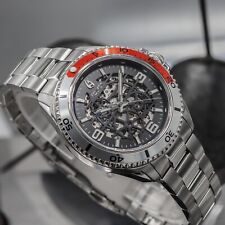 Relógio masculino Aquacy Skeleton automático movimento Miyota por Citizen 200M vermelho comprar usado  Enviando para Brazil