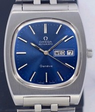 RELÓGIO MASCULINO VINTAGE OMEGA Geneve automático 23 joias cal.1012 dia/data mostrador azul, usado comprar usado  Enviando para Brazil