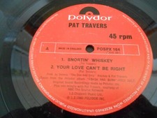 Pat Travers - "Snortin' Whiskey / You love Can't Be Right" - POLYDOR 12" Singles na sprzedaż  Wysyłka do Poland