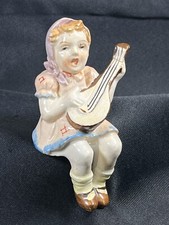 Estatueta vintage japonesa prateleira cerâmica babá de menina cantando e tocando guitarra comprar usado  Enviando para Brazil