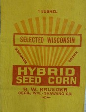 Saco de milho híbrido vintage de pano R W Krueger Cecil WI Shawano County comprar usado  Enviando para Brazil