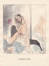 La Donna Con Barba Erotico Erotica Lithografia 1920 comprar usado  Enviando para Brazil
