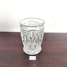 Copo de vidro transparente vintage design floral colecionável decoração antiga GT287 comprar usado  Enviando para Brazil