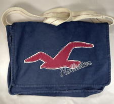 Bolsa Hollister Messenger Vintage Logotipo Y2K Azul Vermelha Bordada Bolsa Tote Correio comprar usado  Enviando para Brazil