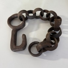 Corrente de madeira antiga de arte popular esculpida à mão da década de 1920. 25 polegadas de comprimento, usado comprar usado  Enviando para Brazil