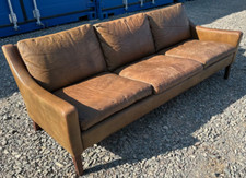 Seater brown leather for sale  CORBY