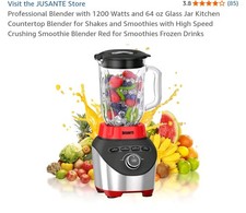 Liquidificador profissional com 1200 Watts e frasco de vidro 64 oz Kitchen Co... envio rápido comprar usado  Enviando para Brazil