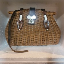 Bolsa de mão cesta de vime vintage acabamento em couro retrô MCM alça precisa de reparo, usado comprar usado  Enviando para Brazil