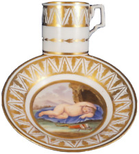 Xícara e pires de porcelana antigos do século XVIII Nápoles Real Fabbrica Ferdinandea comprar usado Xícara e pires de porcelana antigos do século XVIII Nápoles Real Fabbrica Ferdinandea comprar usado  Enviando para Brazil