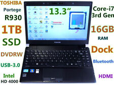 TOSHIBA Portege R930 13.3" i7-2.9GHz 1TB SSD 16GB DVDRW USB 3.0 HDMI + Docking, usado comprar usado  Enviando para Brazil