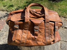 Vintage leather holdall for sale  FAVERSHAM