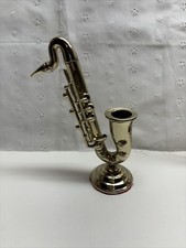 Suporte de vela vintage miniatura SAXOFONE latão 6-1/2” de altura comprar usado  Enviando para Brazil