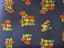 TECIDO VINTAGE COM ESTAMPA DE COGUMELO Poliéster/Jersey 60"" de Largura FUNKY Groovy, 2-1/4 YDS comprar usado  Enviando para Brazil