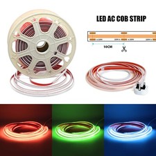 Plug & Play LED COB AC luz de tira sem costura IP65 220V-240V 10mm de largura 10cm/corte comprar usado  Enviando para Brazil