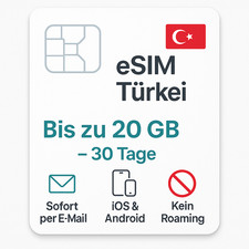 eSIM Türkei 5G Datentarif digitale e SIM - per Mail- Urlaub Türkei / esim Turkey comprar usado  Enviando para Brazil