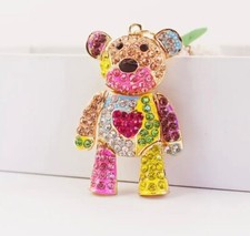 Adorável urso articulado strass ouro chaveiro bolsa mochila charme chaveiro comprar usado  Enviando para Brazil