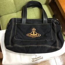 Bolsa tote Vivienne Westwood orbe acessórios de metal lona preta comprar usado  Enviando para Brazil