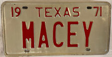Placa de licença Vanity MACEY MACY Macie Maicy Maicey Maci Macee 1971 TX comprar usado  Enviando para Brazil