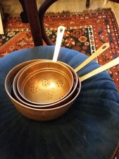 3copper colanders french for sale  LOUTH