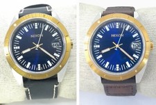 Relógio masculino Nixon Rover Wanderlust prata ouro estojo pulseira de couro azul 100m comprar usado  Enviando para Brazil