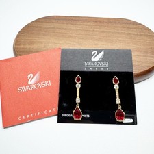 Brincos de gota de cristal vermelho cisne Swarovski postes de aço cirúrgico comprar usado  Enviando para Brazil