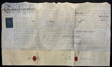 1779 indentured deed for sale 1779 indentured deed for sale  BEDFORD
