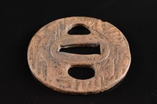 U5764: Escultura japonesa antiga de ferro paisagem pessoa TSUBA peças de espada Katana comprar usado  Enviando para Brazil