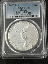 2013-Mo Libertad 1 Onza PCGS MS68 .999 Prata, Baixo cunhagem-774.100, POP apenas 108 comprar usado  Enviando para Brazil