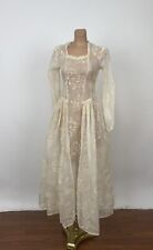 Vestido especial antigo da década de 1930 creme organdy com flocagem floral e peplum COMO ESTÁ comprar usado  Enviando para Brazil