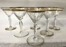 Conjunto de 6 copos italianos de cristal gravado soprado à mão aro 24K cordia; comprar usado  Enviando para Brazil