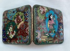 Excelente estojo de cigarro japonês antigo esmalte cloisonne de qualidade. comprar usado  Enviando para Brazil