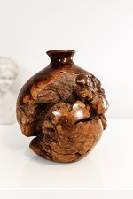 Usado, Vaso grande 8” de altura virado à mão borda viva madeira burl vintage meados do século - Assinado comprar usado Usado, Vaso grande 8” de altura virado à mão borda viva madeira burl vintage meados do século - Assinado comprar usado  Enviando para Brazil