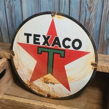 Placa de placa vintage Texaco Star logotipo porcelana metal bomba de gás comprar usado  Enviando para Brazil