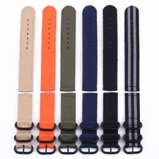Pulseira de relógio de lona de náilon resistente premium estilo militar esportes 18/20/22/24 mm comprar usado  Enviando para Brazil