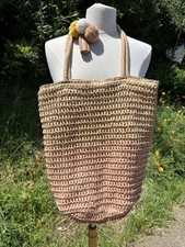 Bolsa tote de palha BOHO ROSK e cor STRAW.  Bolsa de ombro reversível comprar usado  Enviando para Brazil