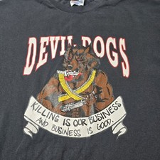 Camisa Vintage Devil Dog Killing Is Our Business Tamanho XLarge Fabricada nos EUA comprar usado  Enviando para Brazil