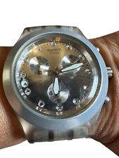 Relógio Swatch Irony Diaphane cronógrafo de sangue total marcadores Swarovski de aço inoxidável comprar usado  Enviando para Brazil