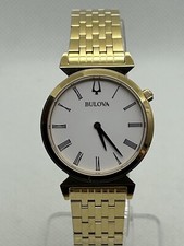 Bulova Regata Feminina Cristal SAFIRA 97L161 Pulseira Tom Dourado Caixa de Relógio 30mm comprar usado  Enviando para Brazil