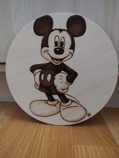 Topolino pirografia legno usato  Trento