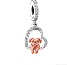 Berloque American Bulldog prata esterlina novo sem etiquetas, usado comprar usado  Enviando para Brazil