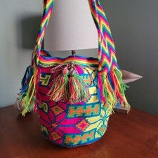 Bolsa balde colombiana feita à mão Wayuu multicolor comprar usado  Enviando para Brazil