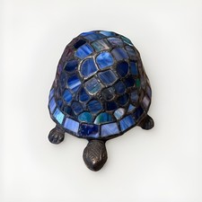 Abajur de mesa estilo Tiffany vitral azul tartaruga tartaruga luz noturna comprar usado  Enviando para Brazil