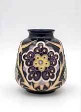 Moorcroft hibiscus vase for sale  BIRKENHEAD